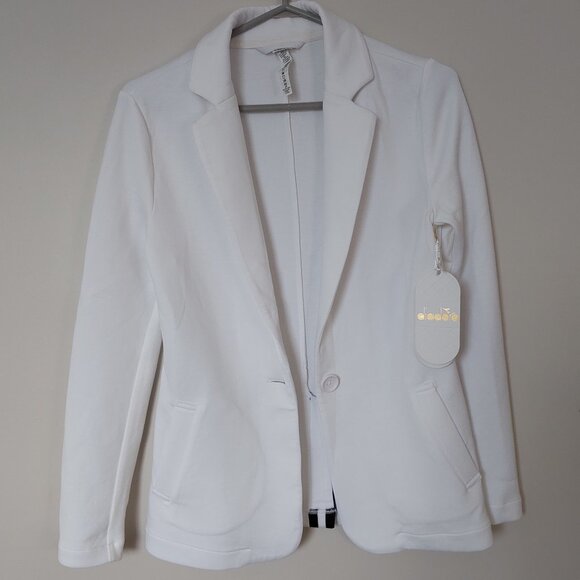 Diadora Luxe Court  Tennis White Mind Over Matter Blazer Jacket Chic, Size S - Picture 1 of 9